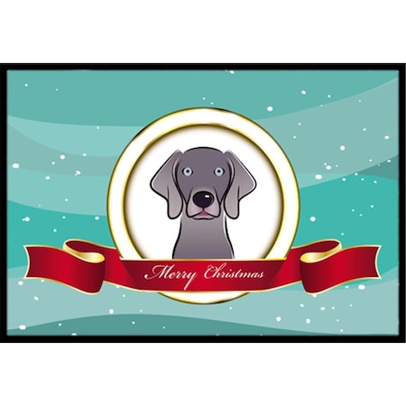 Jensendistributionservices Weimaraner Merry Christmas Indoor & Outdoor Mat, 24 x 36 in. MI2556655